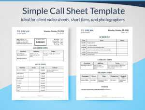 Simple Call Sheet Template Word Doc | Sethero regarding Film Call Sheet Template Word