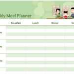 Simple Meal Planner Inside Menu Planning Template Word