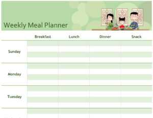 Simple Meal Planner inside Menu Planning Template Word