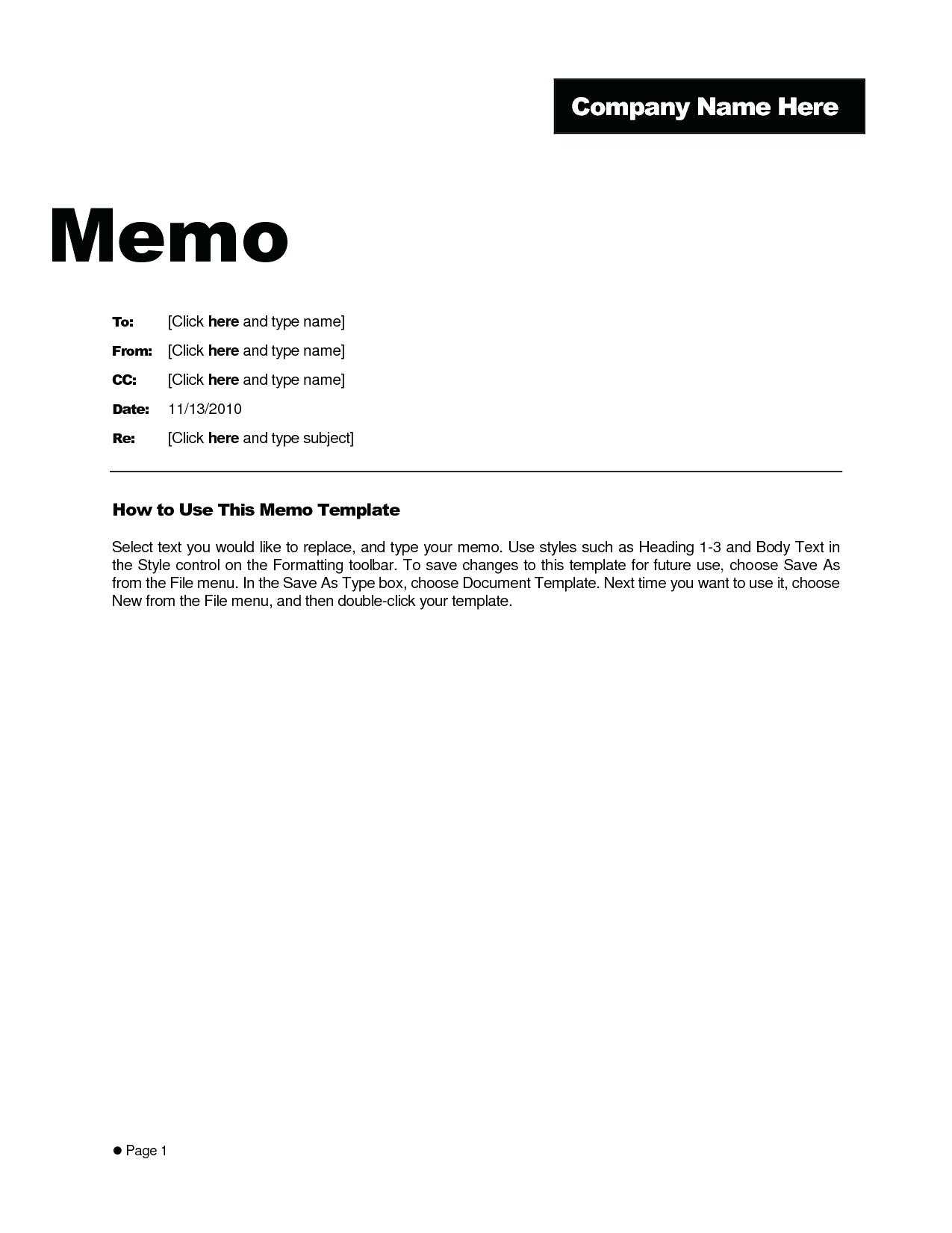 Simple Memo Template – Bestawnings Regarding Memo Template Word 2010