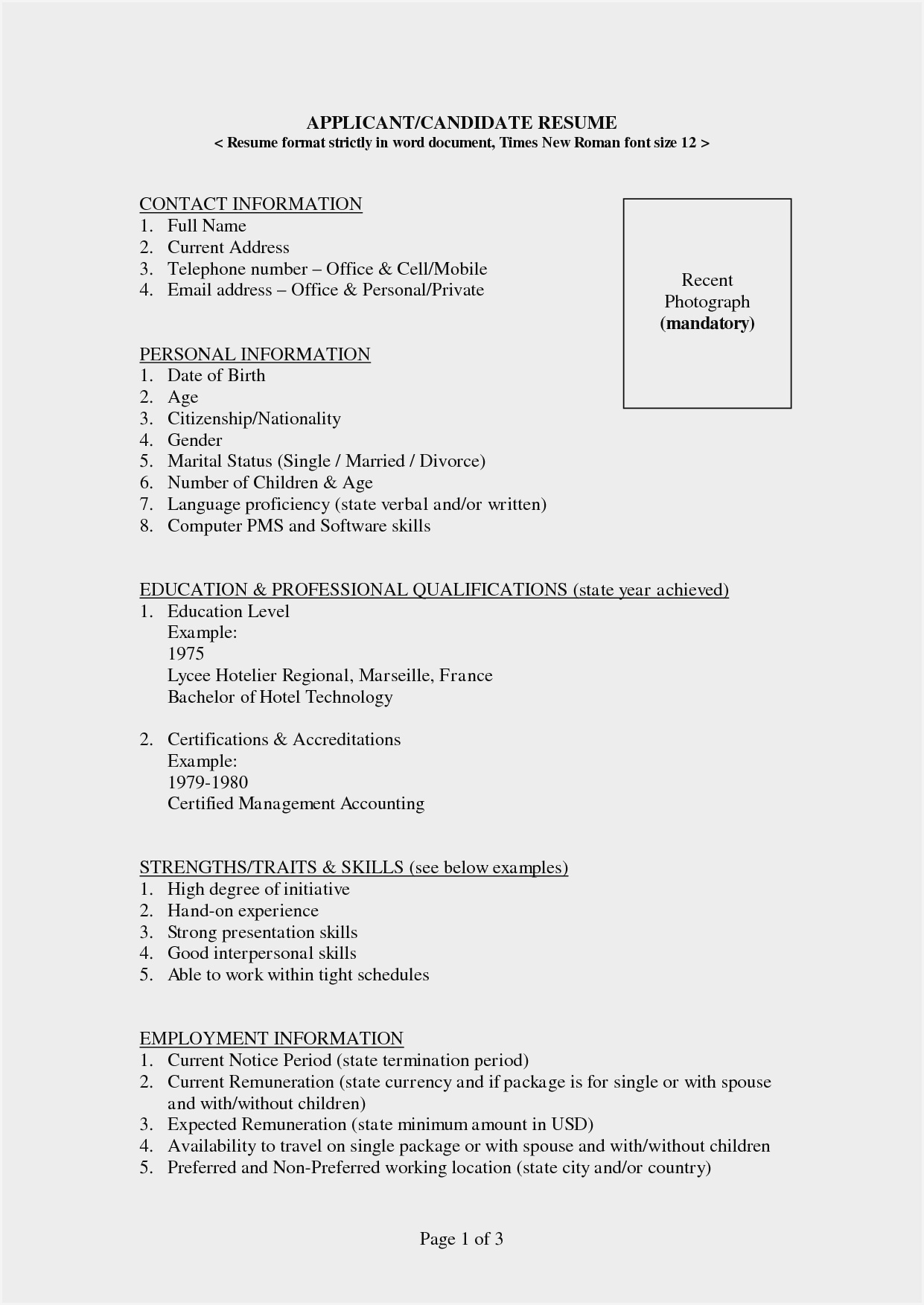 Simple Professional Resume Format In Word – Resume : Resume In Simple Resume Template Microsoft Word