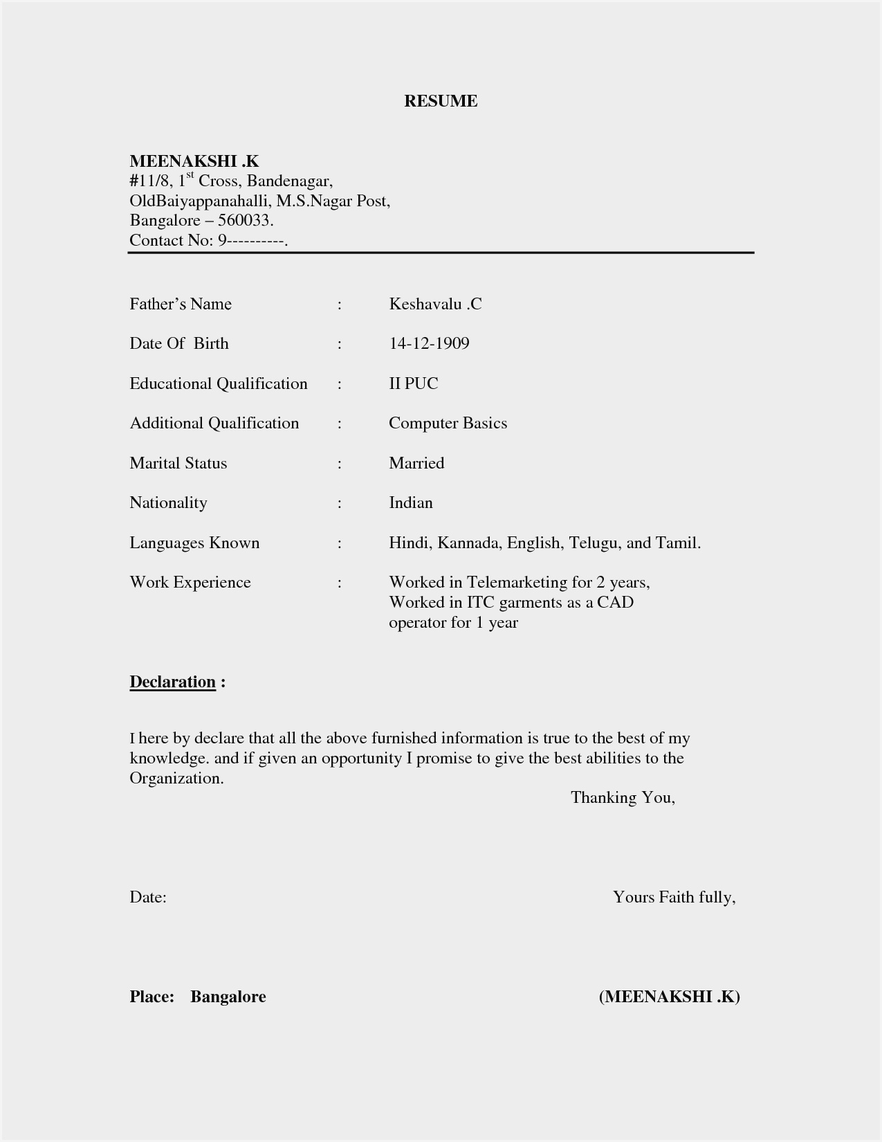 Simple Resume Format Pdf – Resume : Resume Sample #923 Inside Simple Resume Template Microsoft Word
