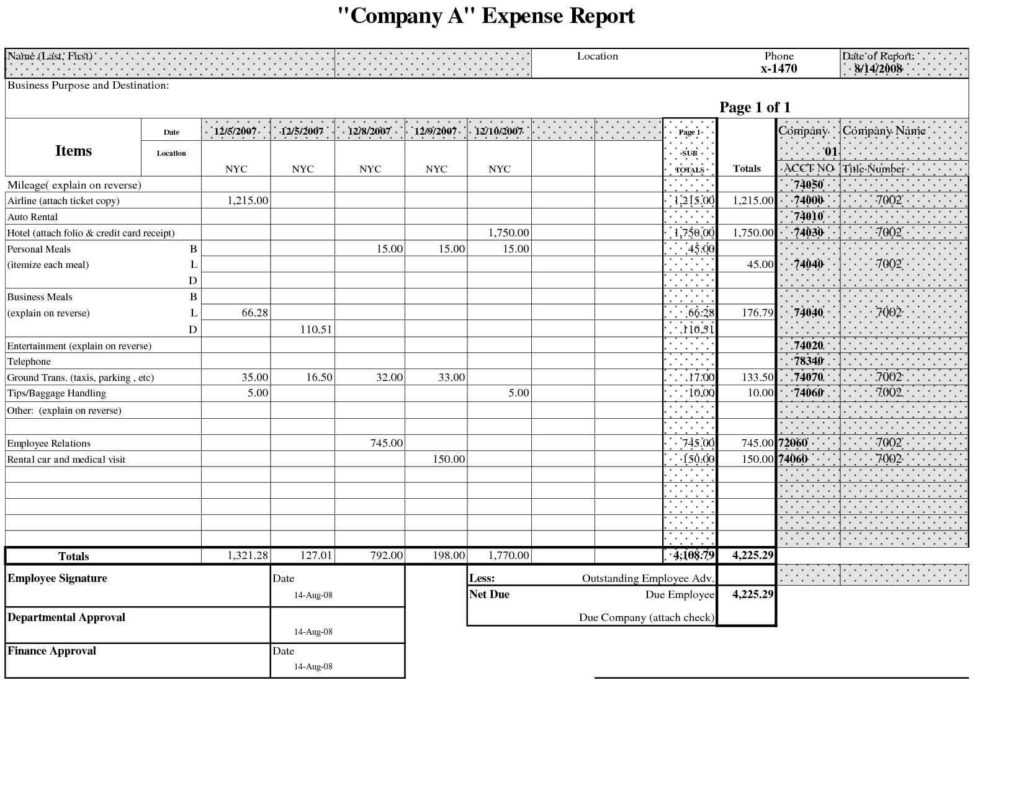 Small Business Accounting Spreadsheet Template And Small Regarding Company Expense Report Template