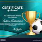 Soccer Certificate Diploma With Golden Cup Intended For Soccer Certificate Templates For Word