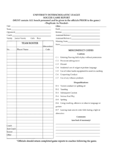 Soccer Game Report Template - Fill Online, Printable in Coaches Report Template