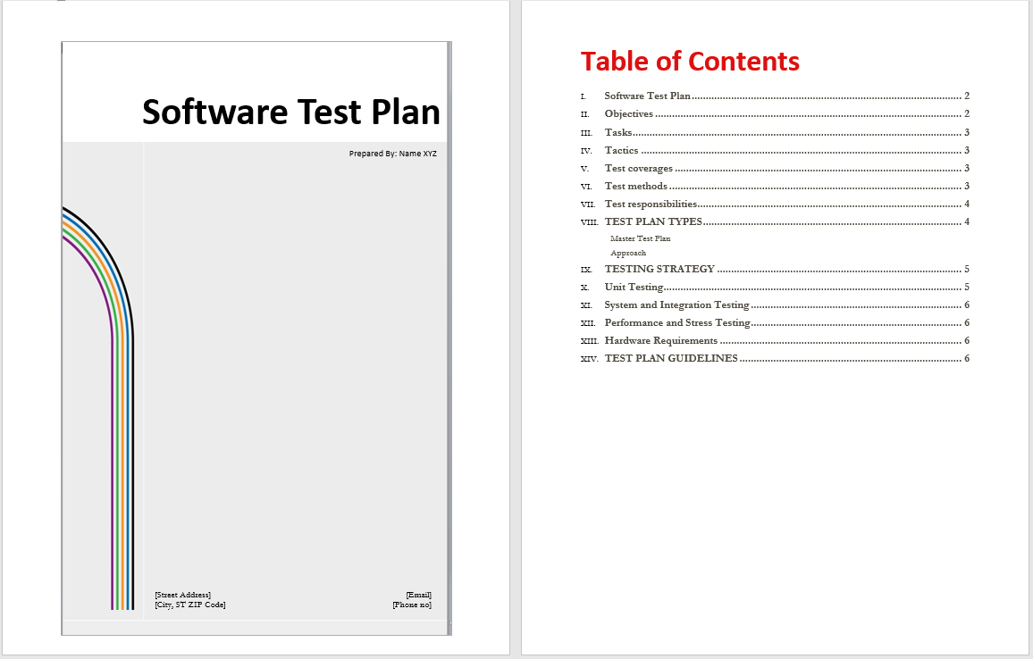 Software Test Plan Template - Word Templates Within Test Template For Word