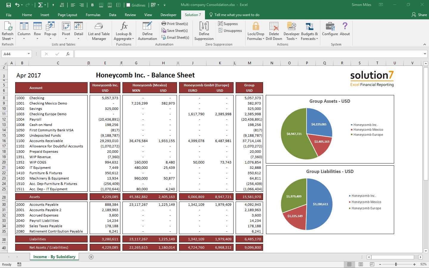 Solution 7 Excel Financial Reporting & Planning For Netsuite Throughout Excel Financial Report Templates