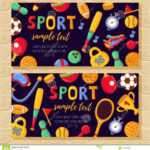 Sport Banners Template With Fitness Doodle Icons Stock Within Sports Banner Templates