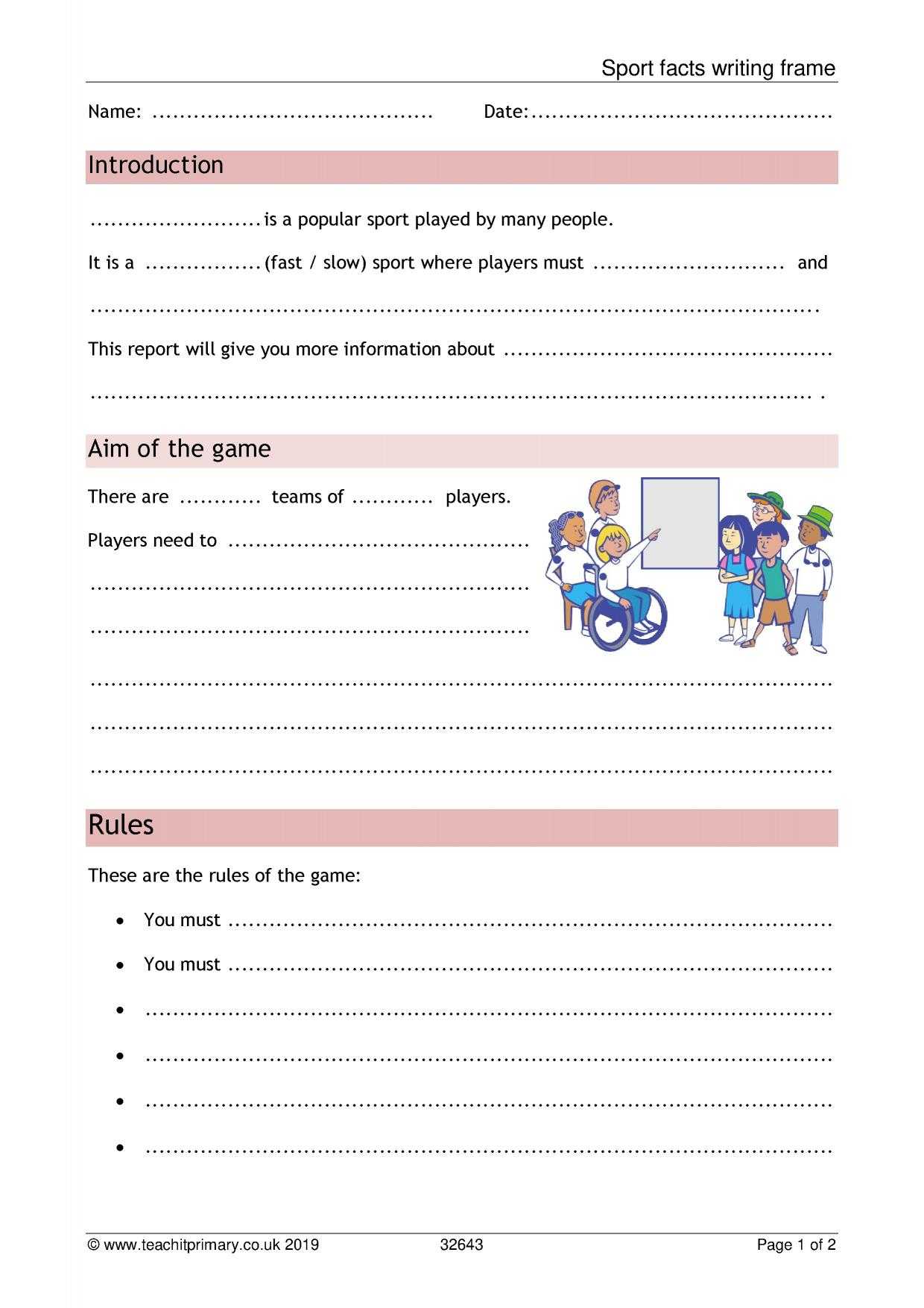 Sport Facts Writing Frame Pertaining To Science Report Template Ks2