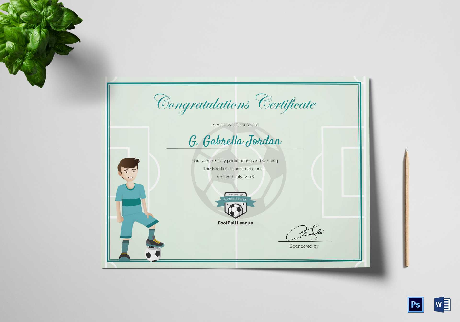 Sports Award Winning Congratulation Certificate Template Inside Congratulations Certificate Word Template