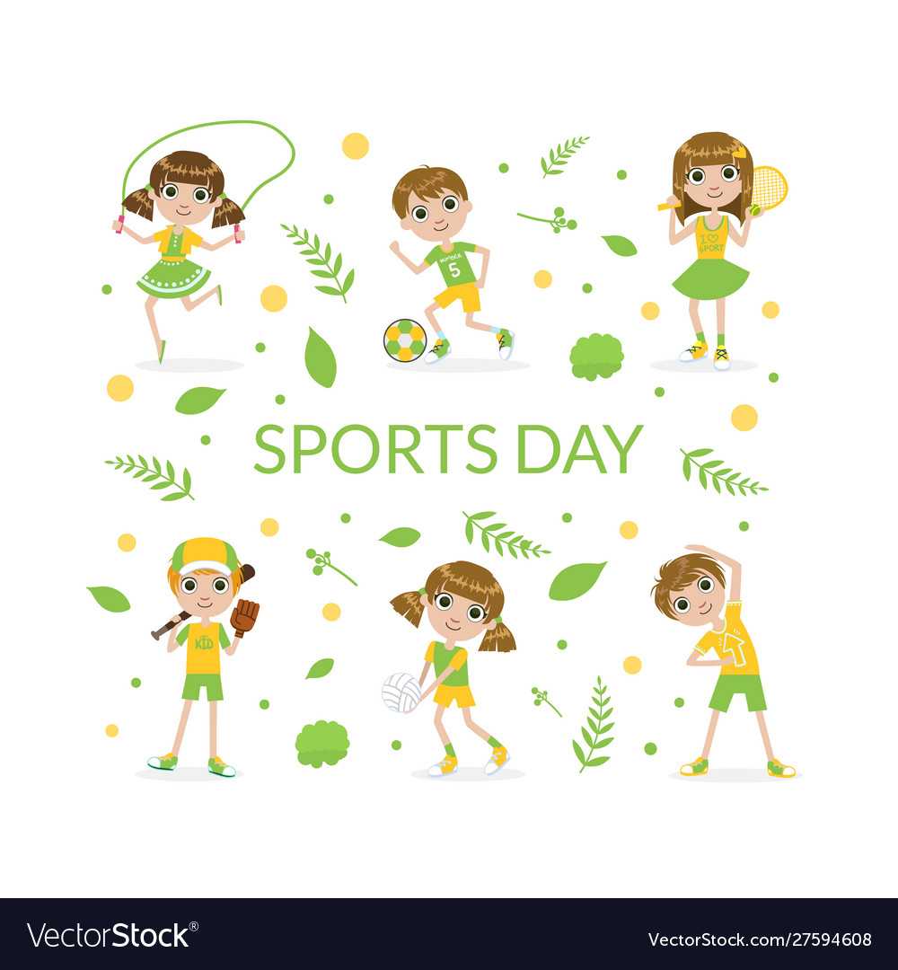 Sports Banner Template With Cute Kids Kids Playing With Sports Banner Templates