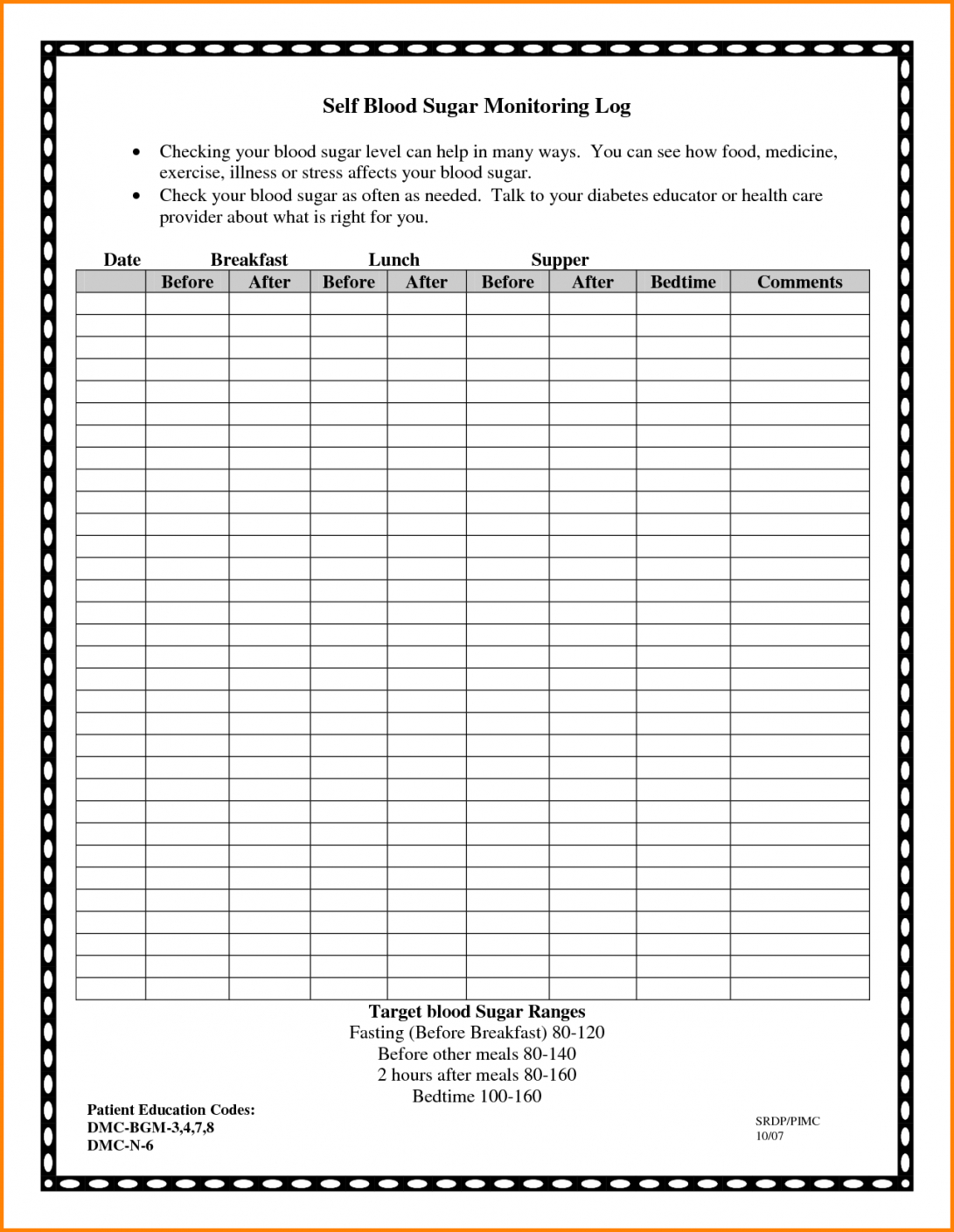 Spreadsheet Diabetes Tracking Blood Glucose Log Book Free Throughout Book Report Template In Spanish