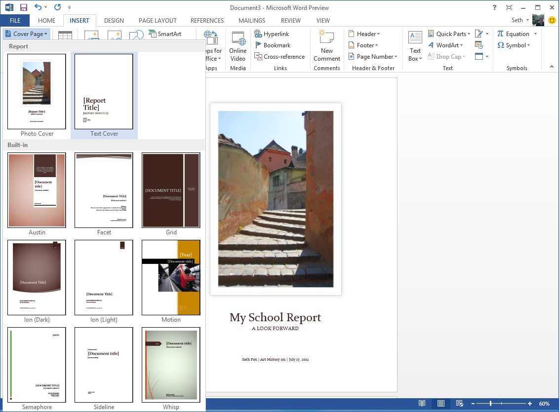 Starting Off Right: Templates And Built In Content In The Intended For Microsoft Word Cover Page Templates Download