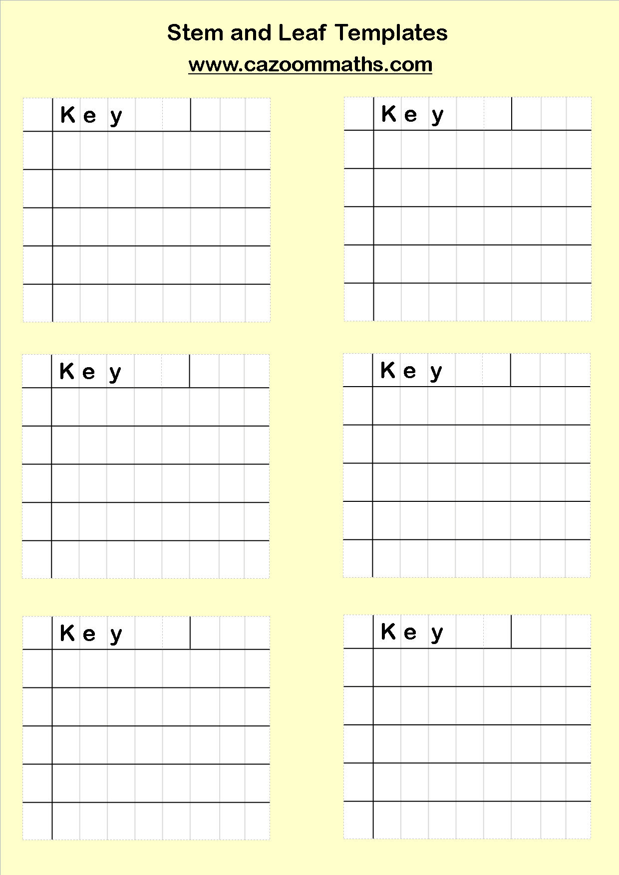 Statistics Teaching Resources | Ks3 And Ks4 Statistics Inside Blank Stem And Leaf Plot Template