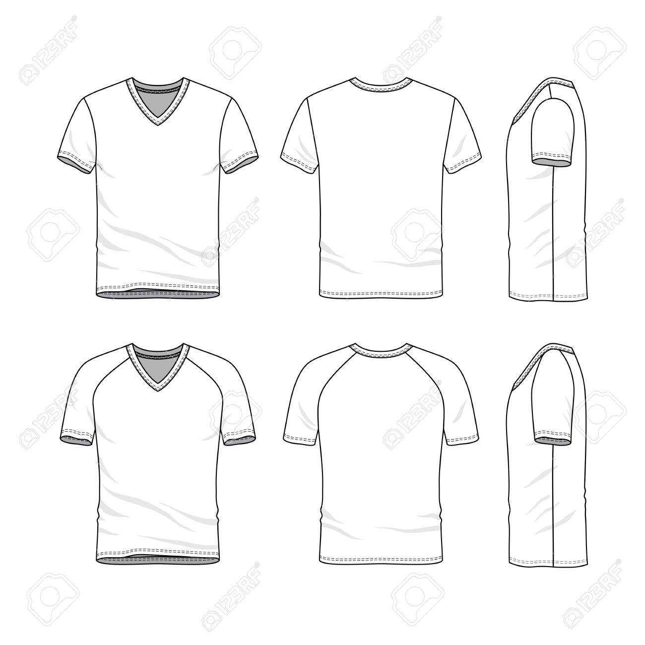 Stock Illustration With Regard To Blank V Neck T Shirt Template