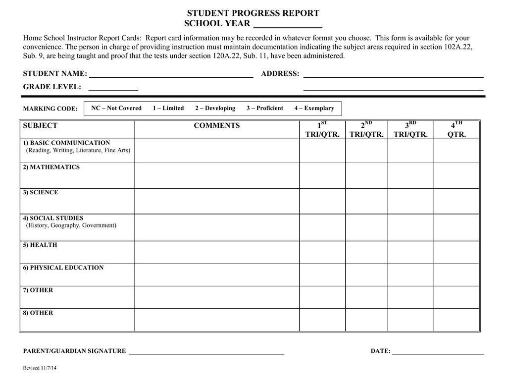 Student Progress Report School Year Intended For School Progress Report Template