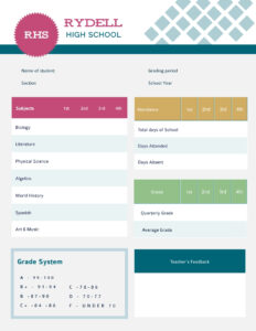 Student Report Card Template - Visme within Student Grade Report Template