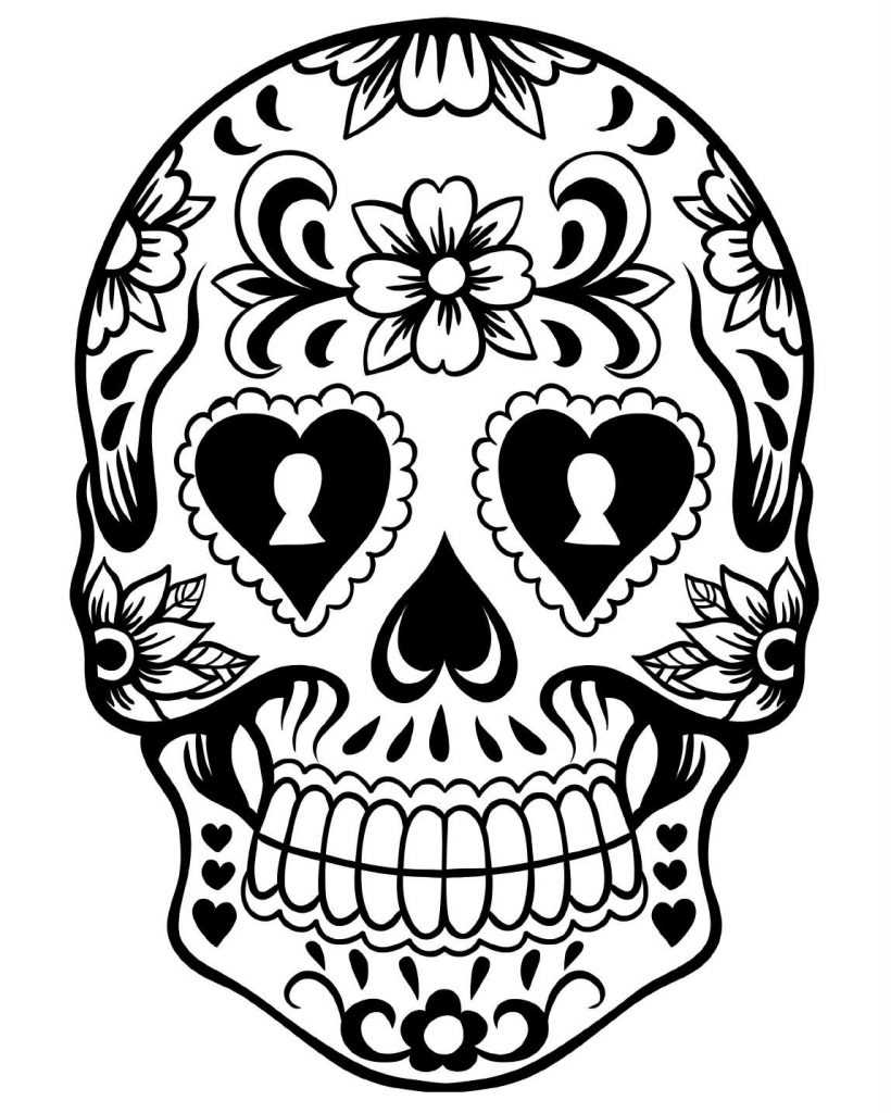 Sugar Skull Drawing Template At Getdrawings | Free Download With Blank Sugar Skull Template