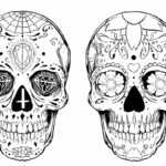 Sugar Skull Drawing Template At Paintingvalley | Explore Inside Blank Sugar Skull Template
