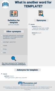 Synonyms For Template, Antonyms For Template - Thesaurus throughout Another Word For Template