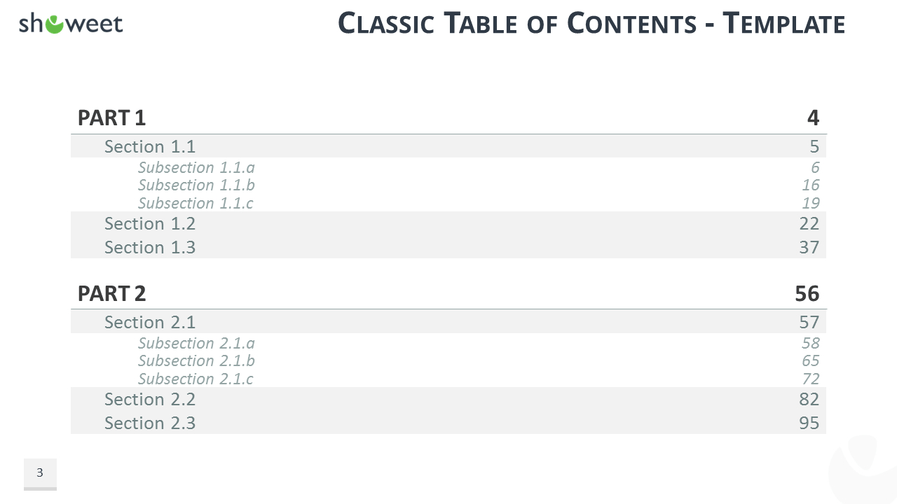 Table Of Content Templates For Powerpoint And Keynote Within Microsoft Word Table Of Contents Template