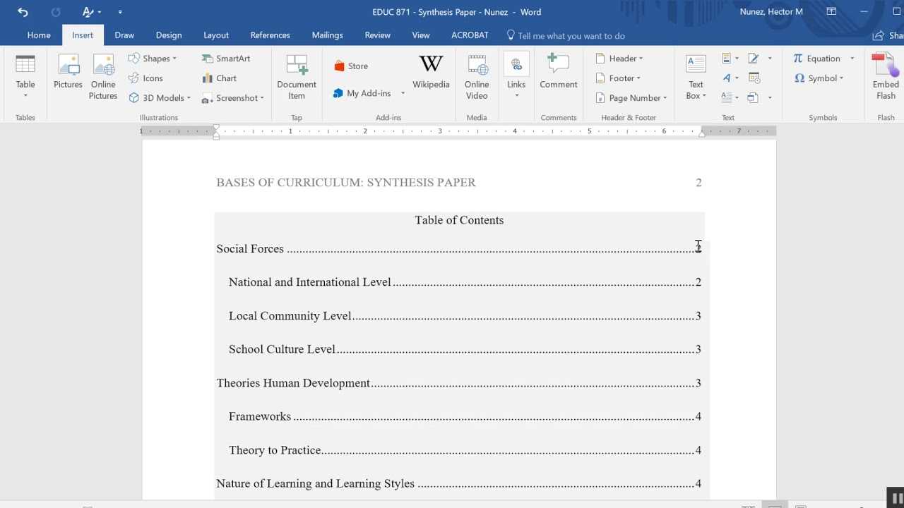 Table Of Contents Apa – Tomope.zaribanks.co Pertaining To Apa Table Template Word