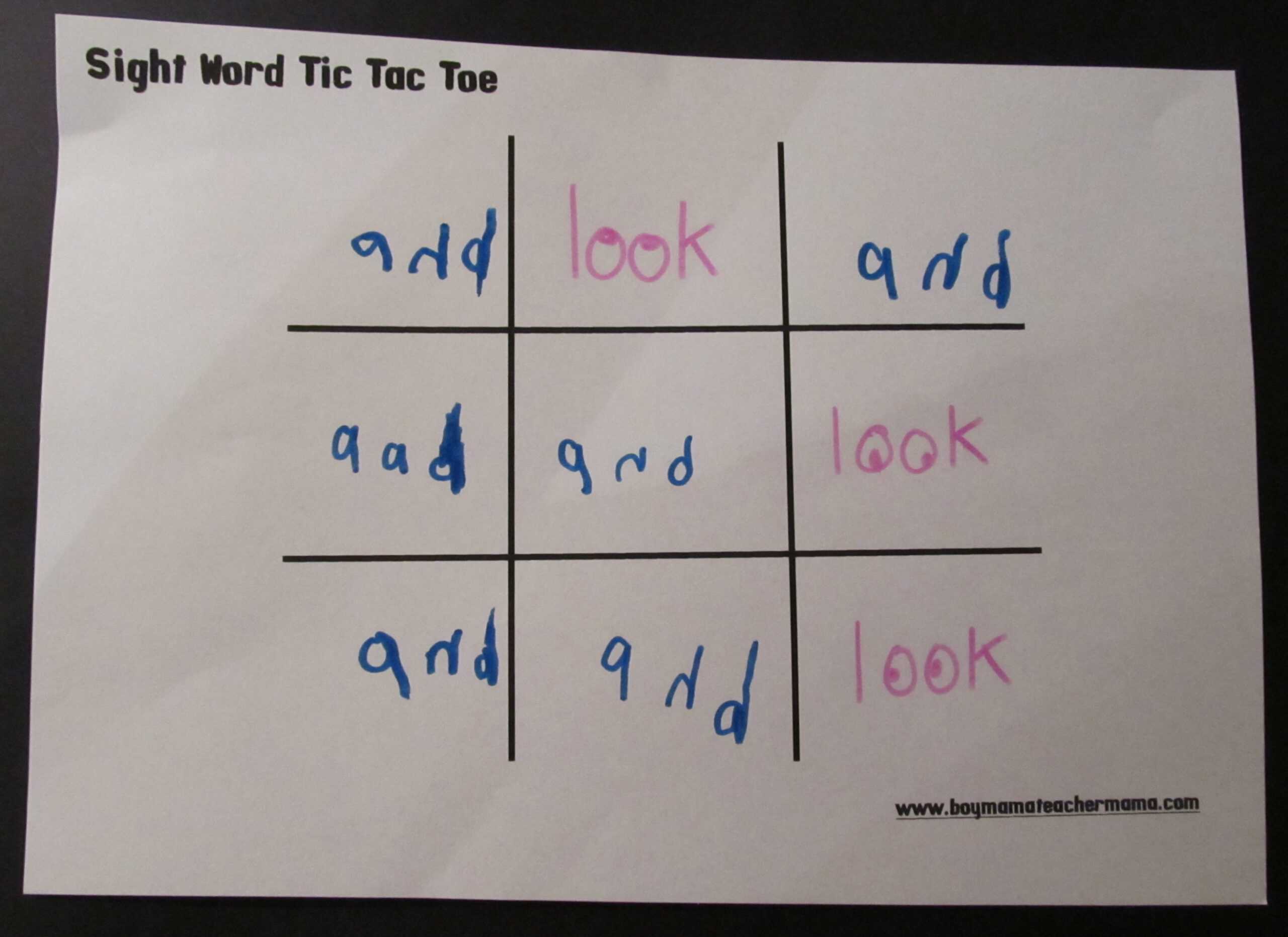 Teacher Mama: Sight Word Practice Made Fun | Boy Mama For Tic Tac Toe Template Word
