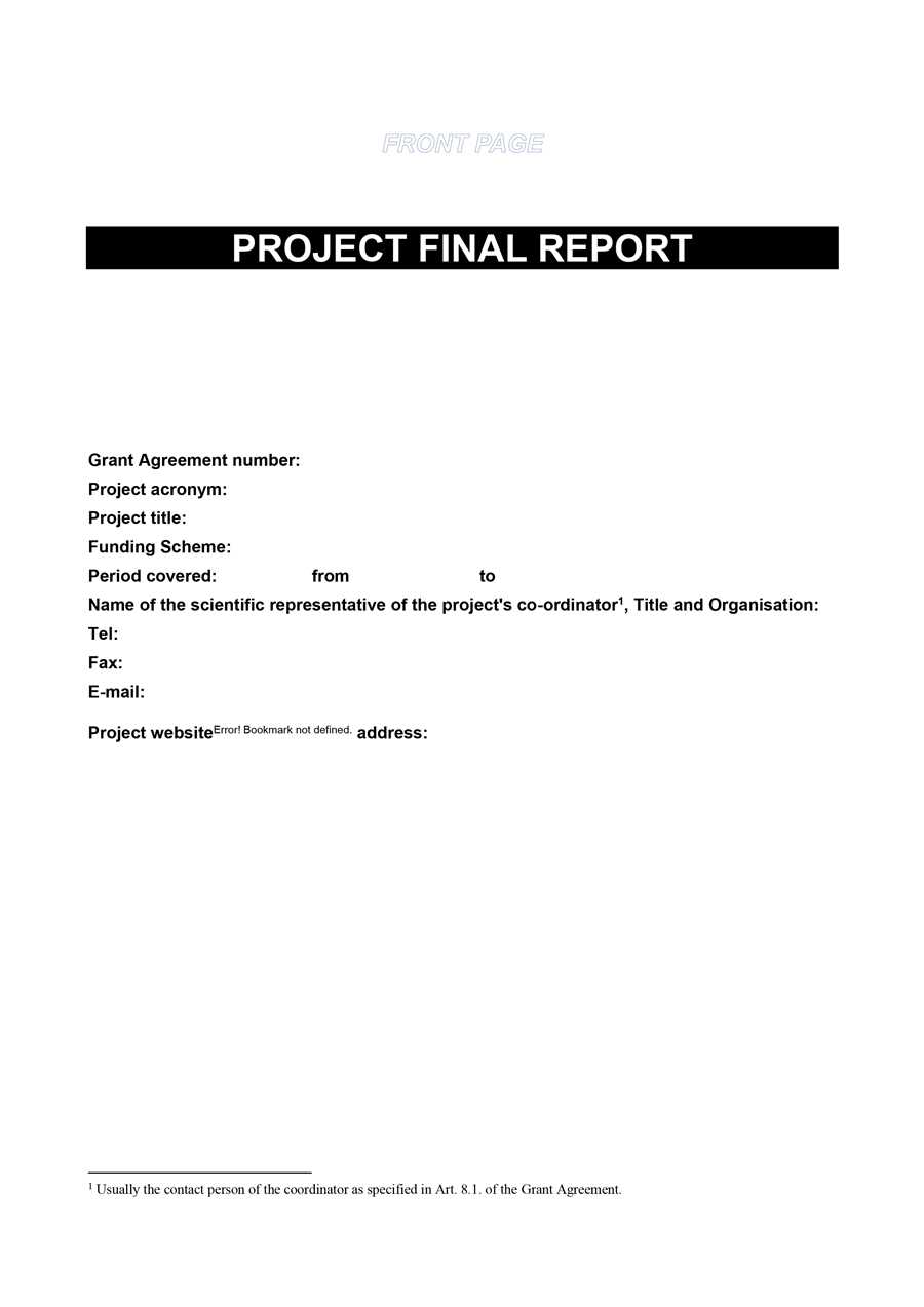 Technical Report Cover Page Template – Business Template Ideas Pertaining To Funding Report Template