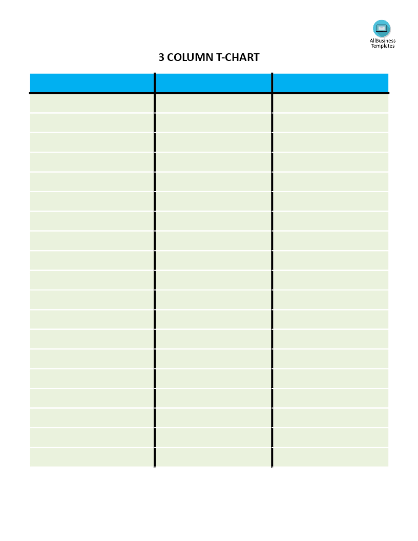 Télécharger Gratuit T Chart With 3 Columns With Regard To 3 Column Word Template