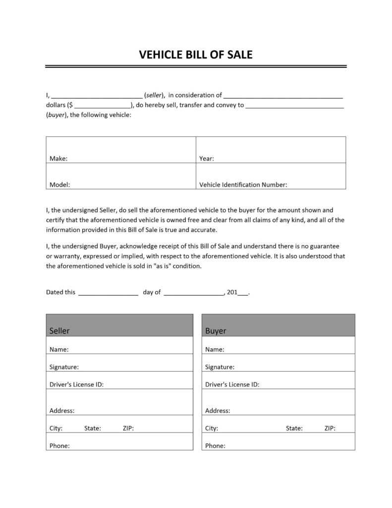 Template Bill Of Sale For Car | Tagua With Vehicle Bill Of Sale Template Word
