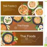 Thai Food Banner Template Stock Vector. Illustration Of With Food Banner Template