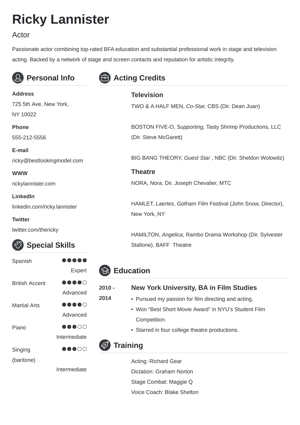 Theater Resume Format – Papele.alimentacionsegura Throughout Theatrical Resume Template Word