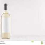 Transparent White Wine Bottle With Blank White Label On For Blank Wine Label Template