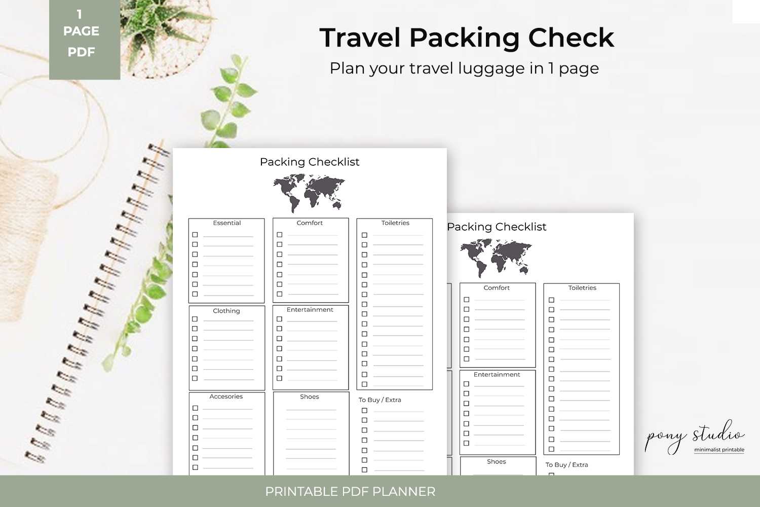 Travel Packing List Template | A4  Pdf Printable In Blank Packing List Template