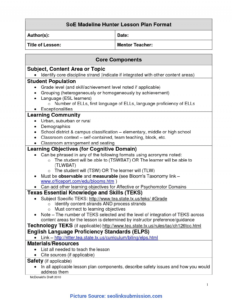 Unusual A Modern Version Of Madeline Hunter Lesson Plan in Madeline Hunter Lesson Plan Template Word