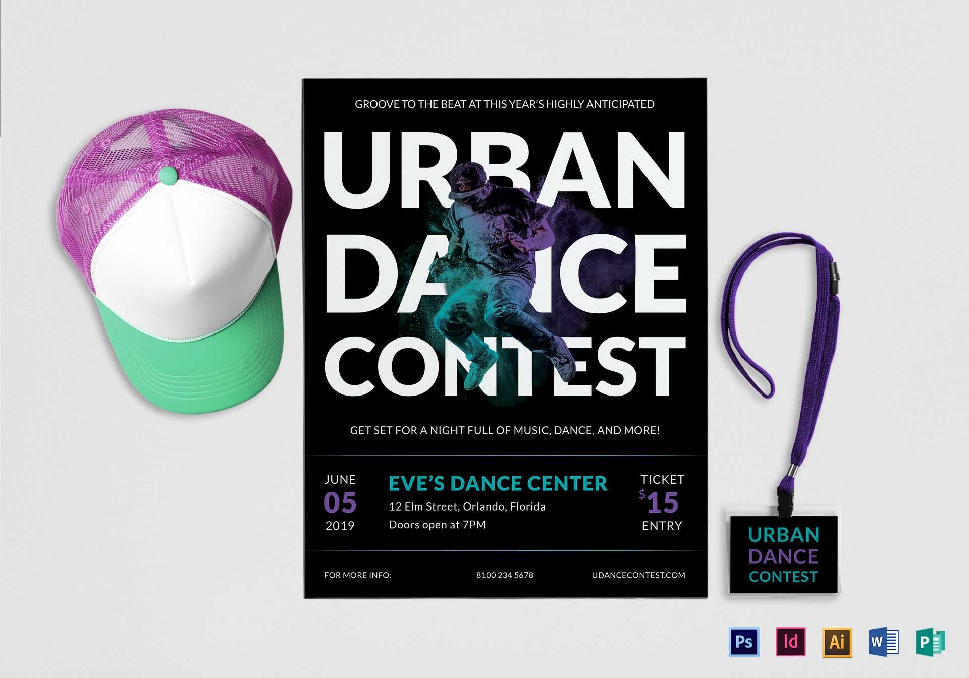 Urban Dance Contest Flyer Template Throughout Dance Flyer Template Word