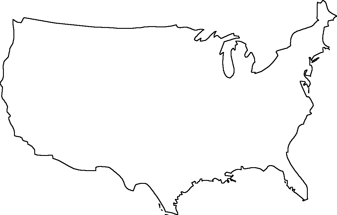 Usa Map Outline Clipart With Regard To United States Map Template Blank