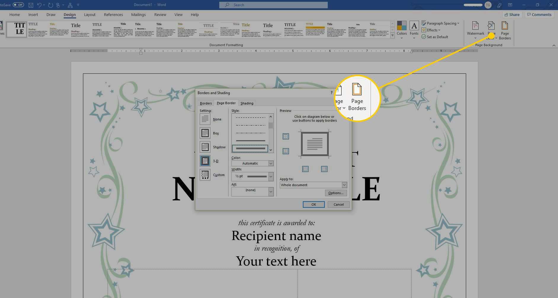 Using A Certificate Template In Microsoft Word In Button Template For Word