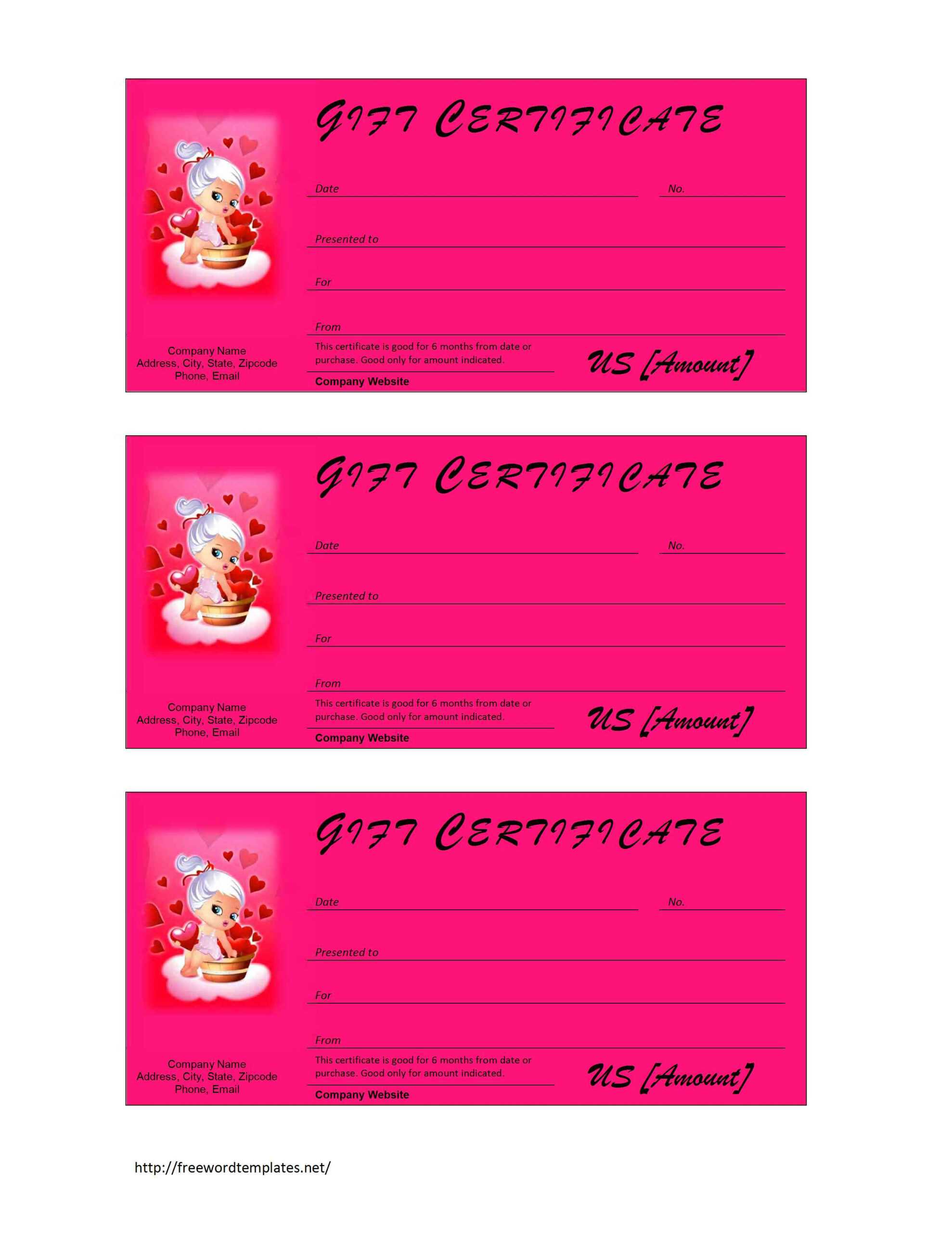 Valentine's Day Gift Certificate Template With Regard To Birth Certificate Template For Microsoft Word