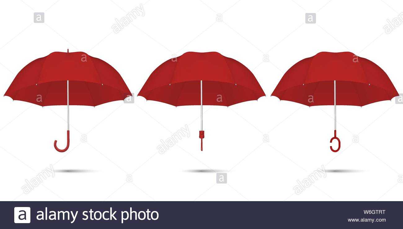 Vector 3D Realistic Render Red Blank Umbrella Icon Set With Regard To Blank Umbrella Template