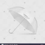 Vector 3D Realistic Render White Blank Umbrella Icon Closeup Inside Blank Umbrella Template