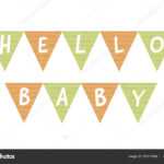 Vector Baby Shower Banner Template. Scandinavian Design With Baby Shower Banner Template