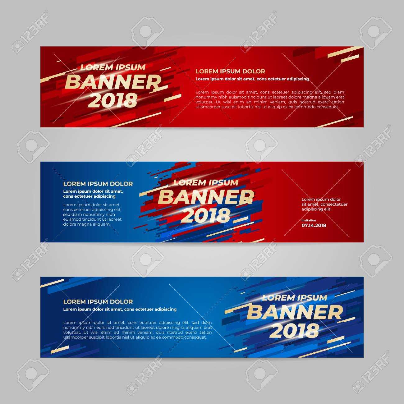 Vector Design Banner Web Template For Sport Event, 2018 Trend In Event Banner Template