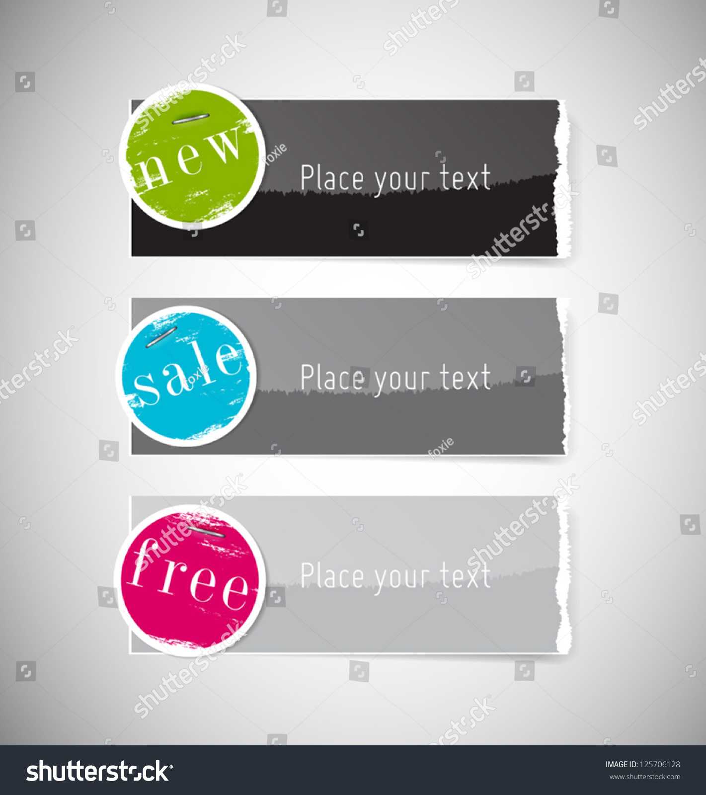 Vector Glossy Glazed Torn Paper Banners Stock Vector Throughout Staples Banner Template