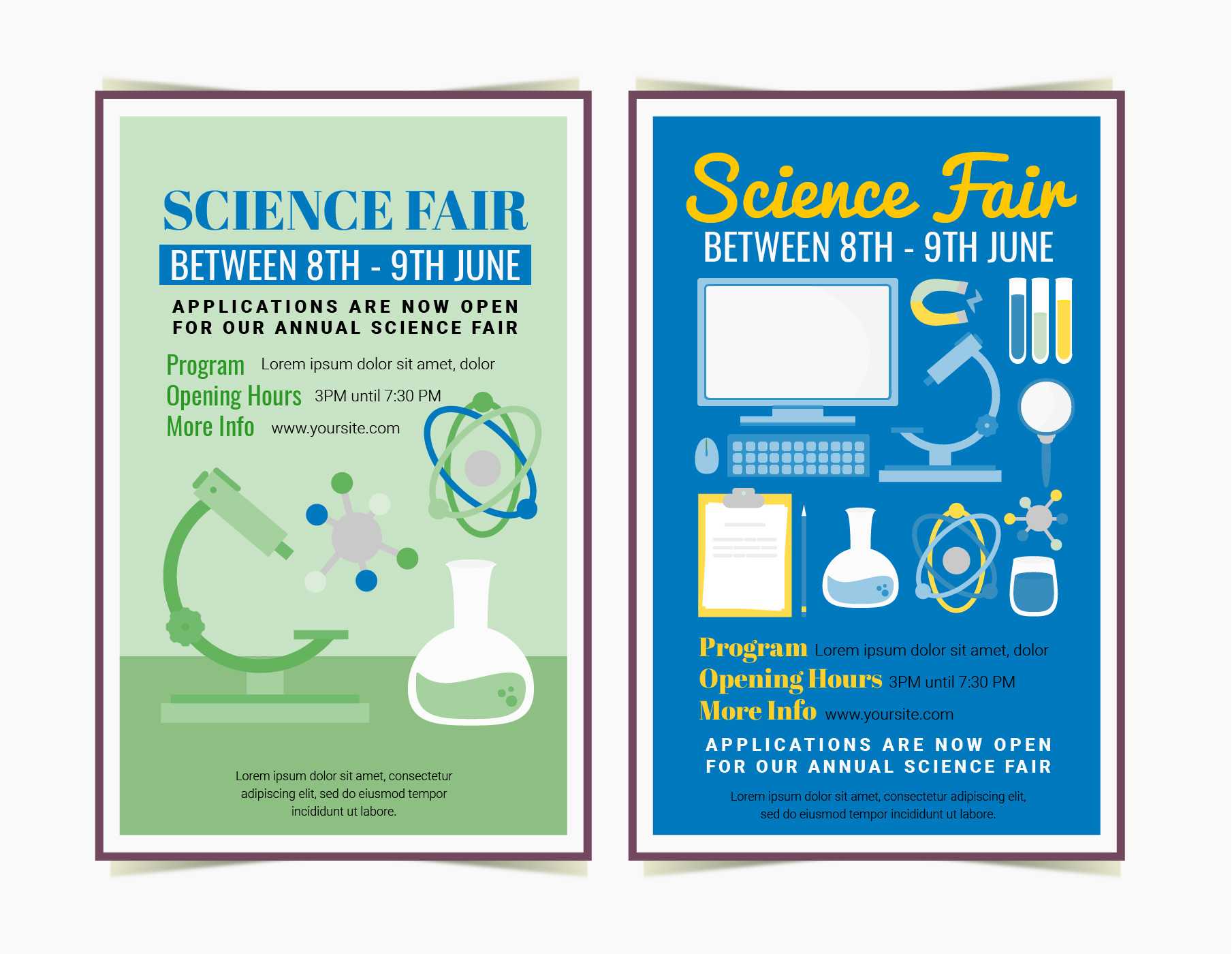 Vector Science Fair Posters – Download Free Vectors, Clipart Within Science Fair Banner Template
