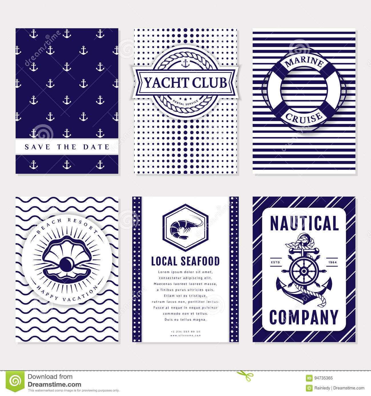 Vector Sea And Nautical Card And Banners. Stock Vector Inside Nautical Banner Template