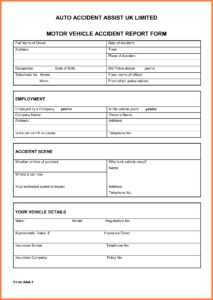 Vehicle Accident Report Form Template – Business Form Letter with regard to Motor Vehicle Accident Report Form Template