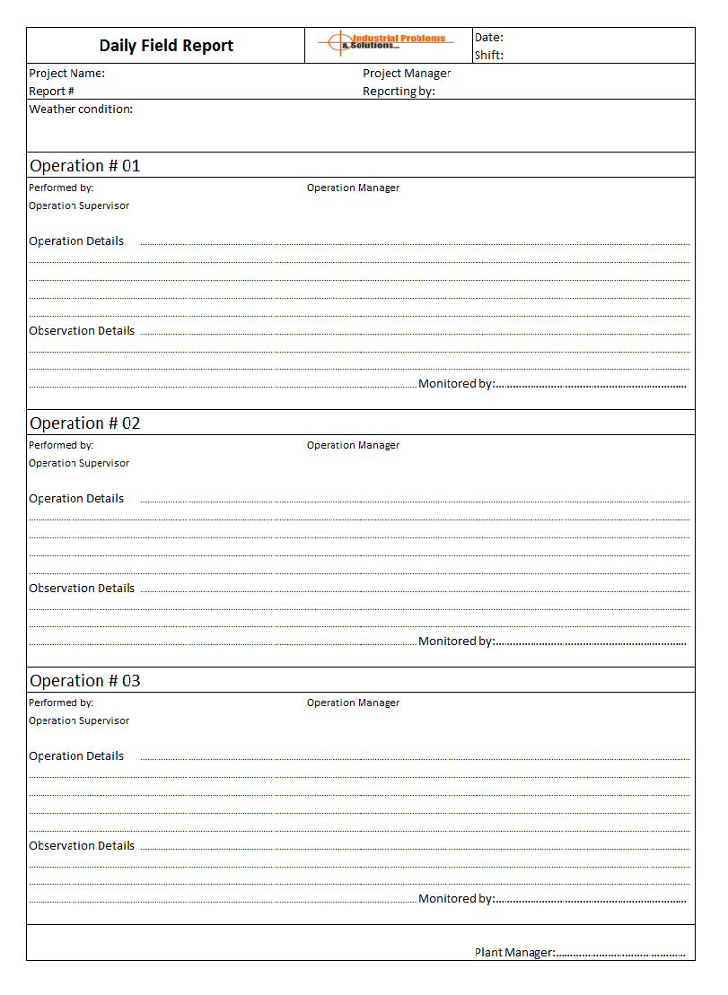 Vibration Monitoring Procedure For Construction Unit – Within Field Report Template