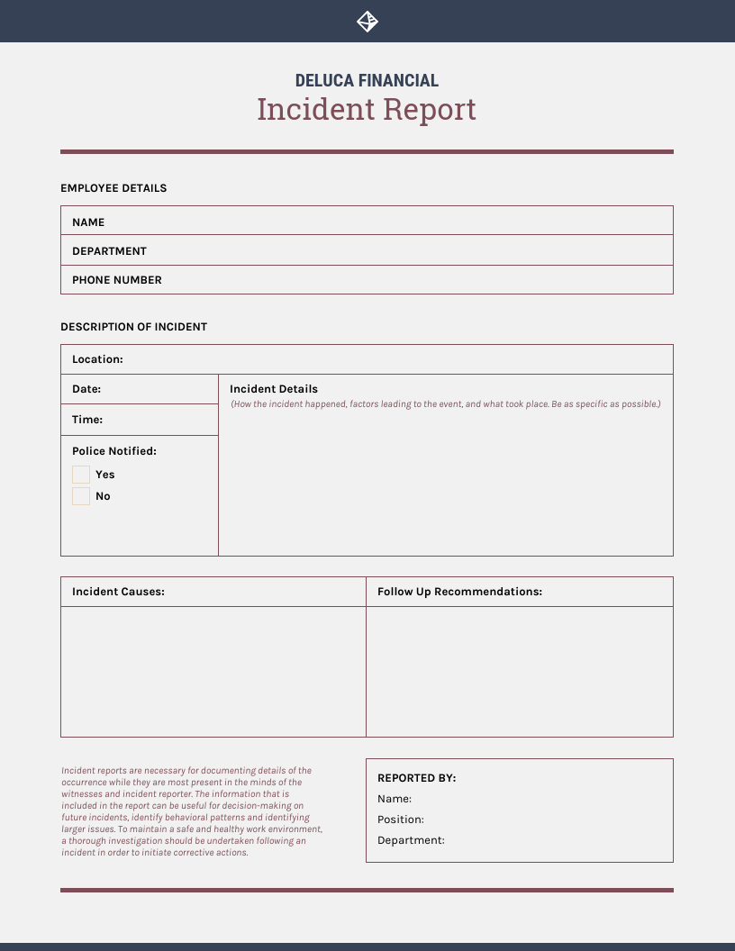 Vintage Incident Report Template Inside It Incident Report Template