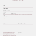 Vintage Incident Report Template pertaining to Employee Incident Report Templates